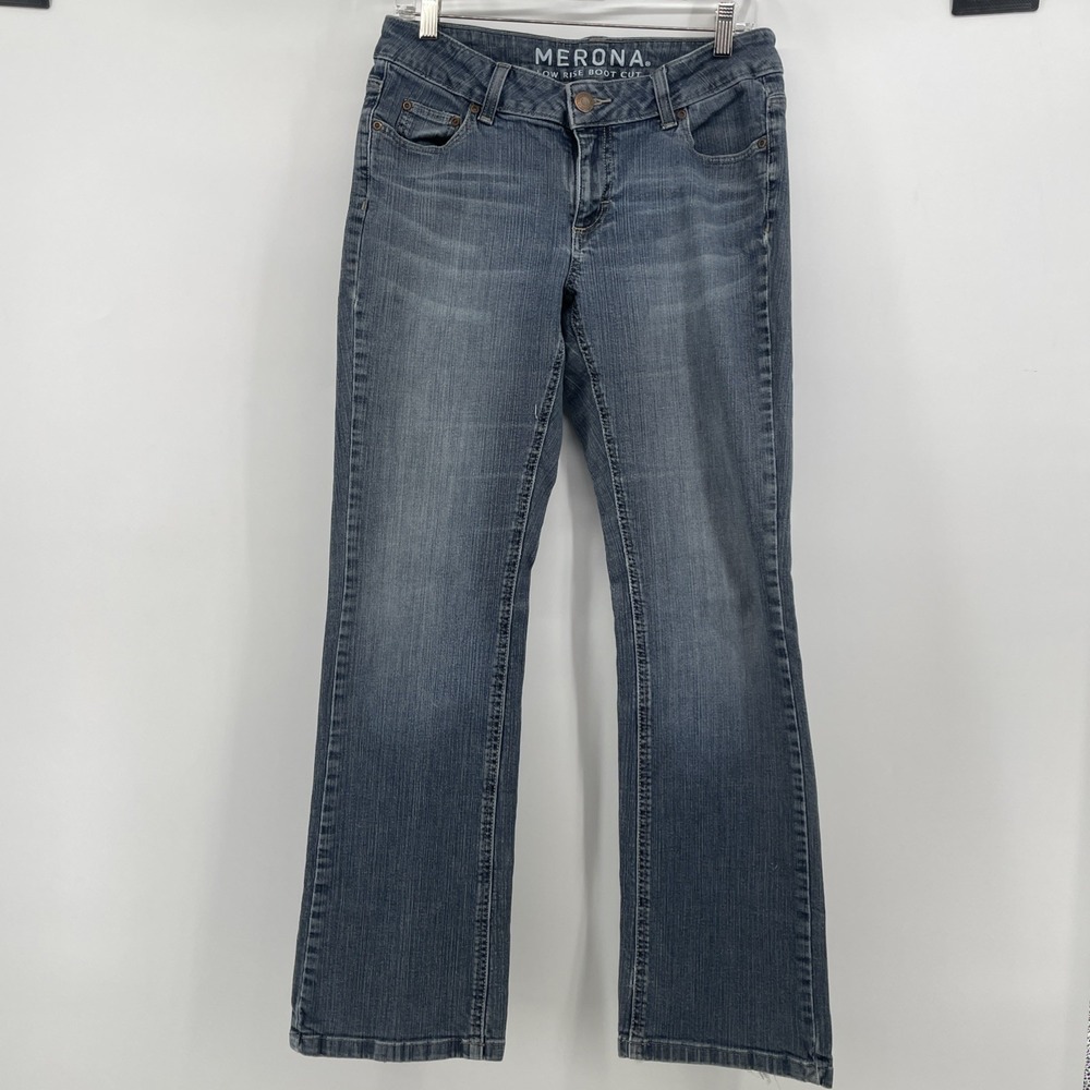 Merona‎ Low Rise Bootcut Jeans Women's 10 Blue Denim Stretch 5-Pockets